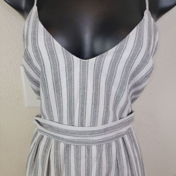 Lulus Nelson Black and White Striped Midi Dress Size Small - Picture 7 of 10